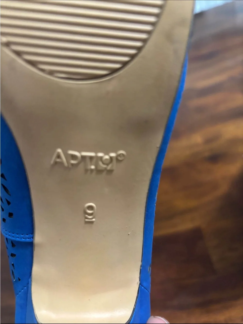 Apt. 9 Royal Blue Perforated Peep-Toe Heels